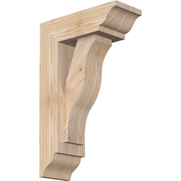 Ekena Millwork Funston Traditional Smooth Bracket w/ Offset Brace, Douglas Fir, 5 1/2"W x 14"D x 22"H BKT0604X14X22FST01SDF - main